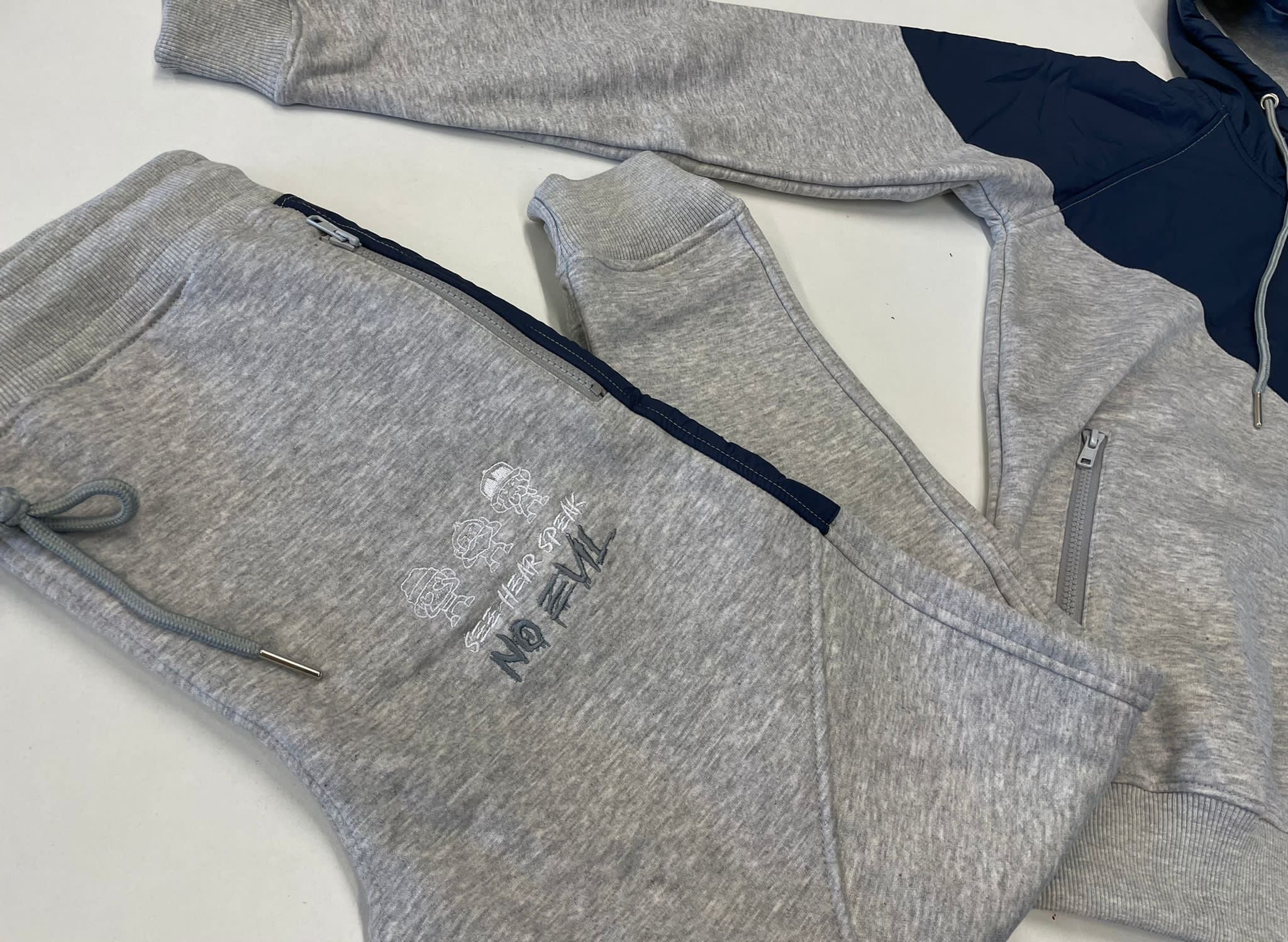 TRACKSUIT "NO EVIL" GREY/NAVY