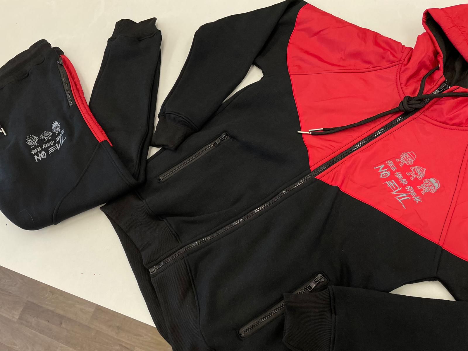 TRACKSUIT "NO EVIL" BLACK/RED