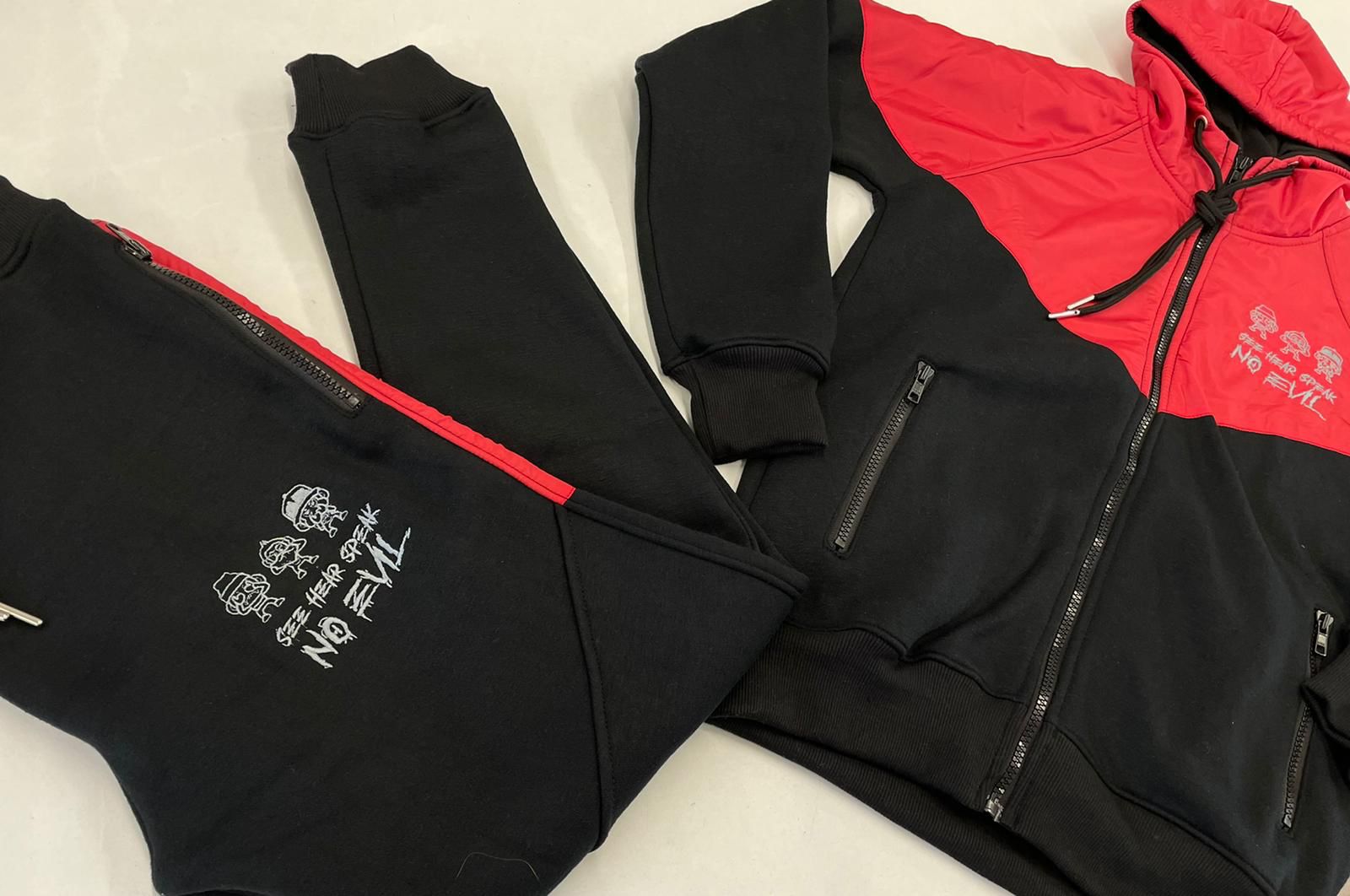 TRACKSUIT "NO EVIL" BLACK/RED